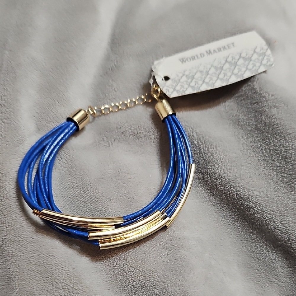 NWT Blue And Gold Multistrand Bracelet World Market